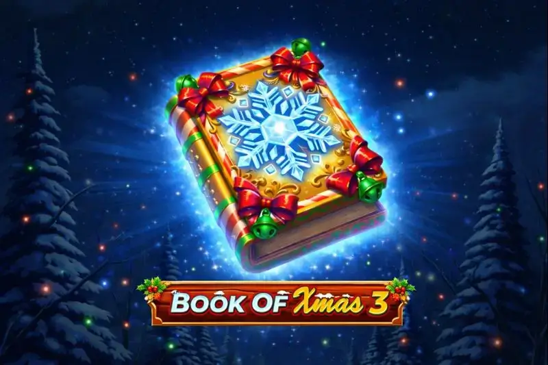 Book of Xmas 3 promotional image showing the magical book with snowflake design